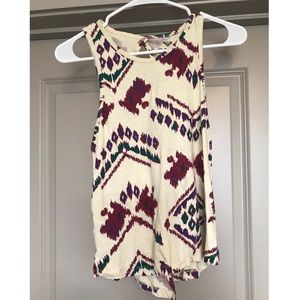 Roxy tribal print, open back tank top